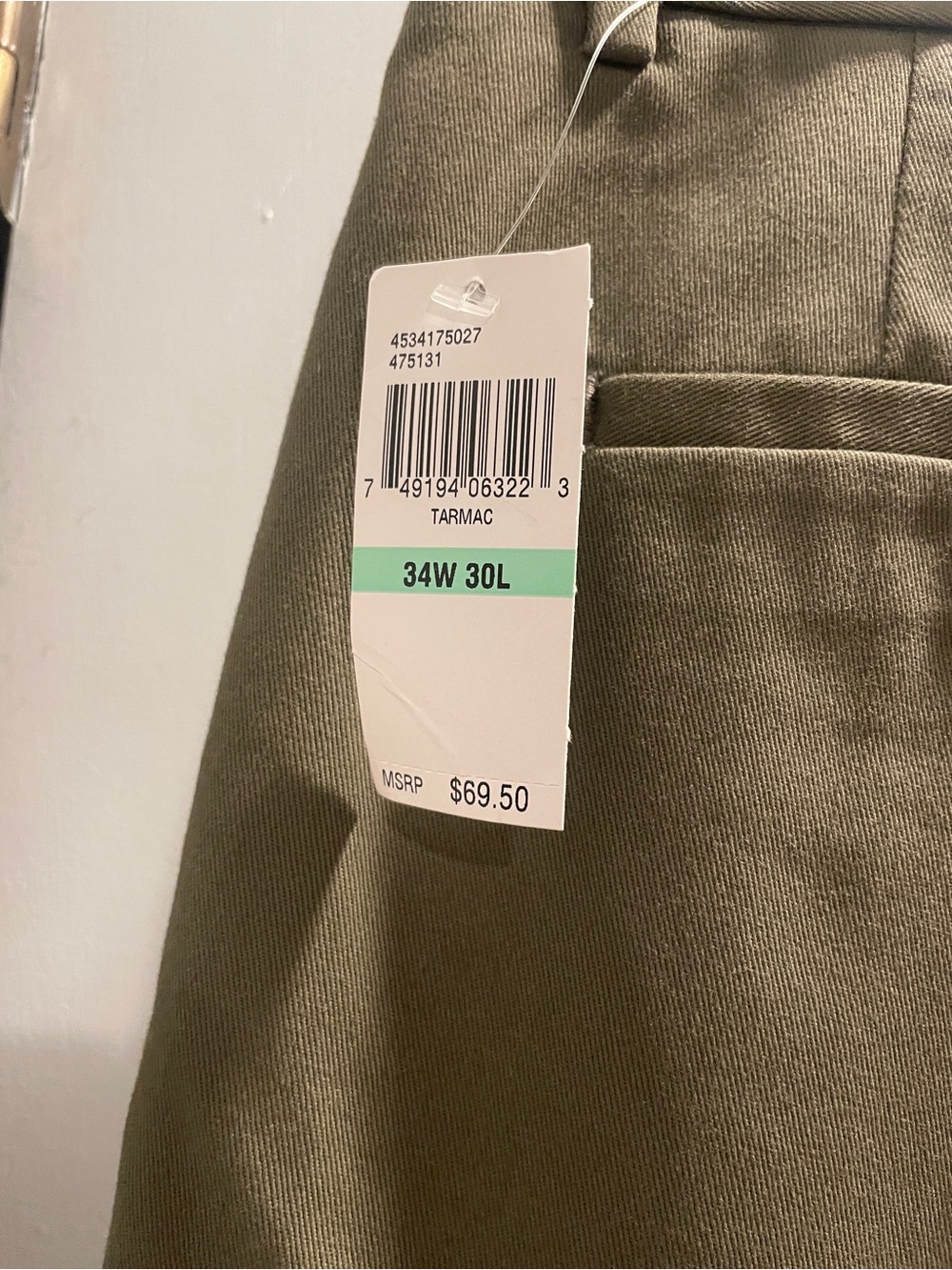 IZOD Men's Olive Green Straight Fit Pants NWT size 34/30 - Picture 10 of 11